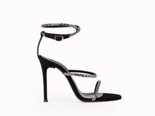 Load image into Gallery viewer, CELINE "Sandale din piele velur si detalii benzi cristale"
