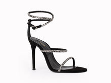 Load image into Gallery viewer, CELINE "Sandale din piele velur si detalii benzi cristale"
